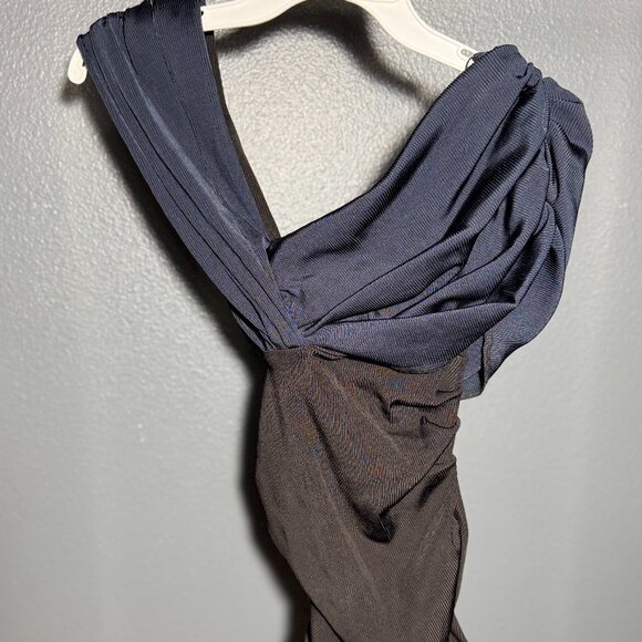 Goldsign Luxury Blue & Black Crossover One-Piece Top - NWT's - Picture 1 of 11